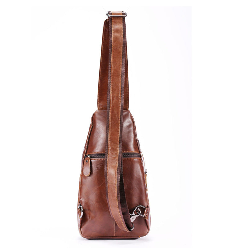 Bolso bandolera de cuero informal de moda para hombre