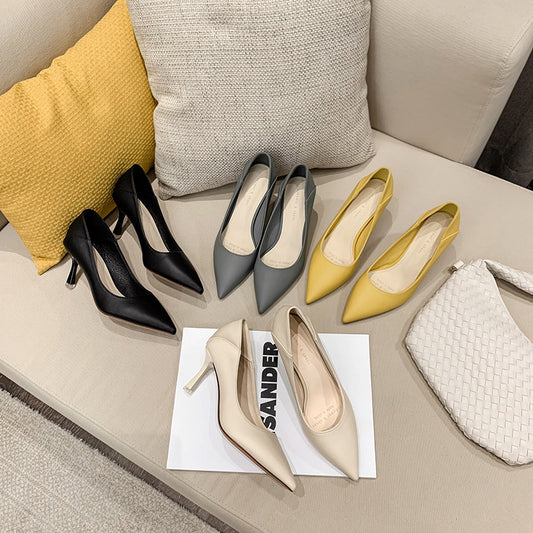 New Korean Version Of The Pointed Toe Nude High Heels