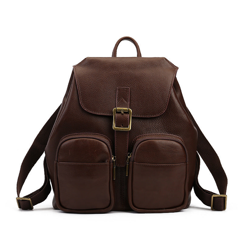 New Genuine Leather Retro Large Capacity Women's Backpack