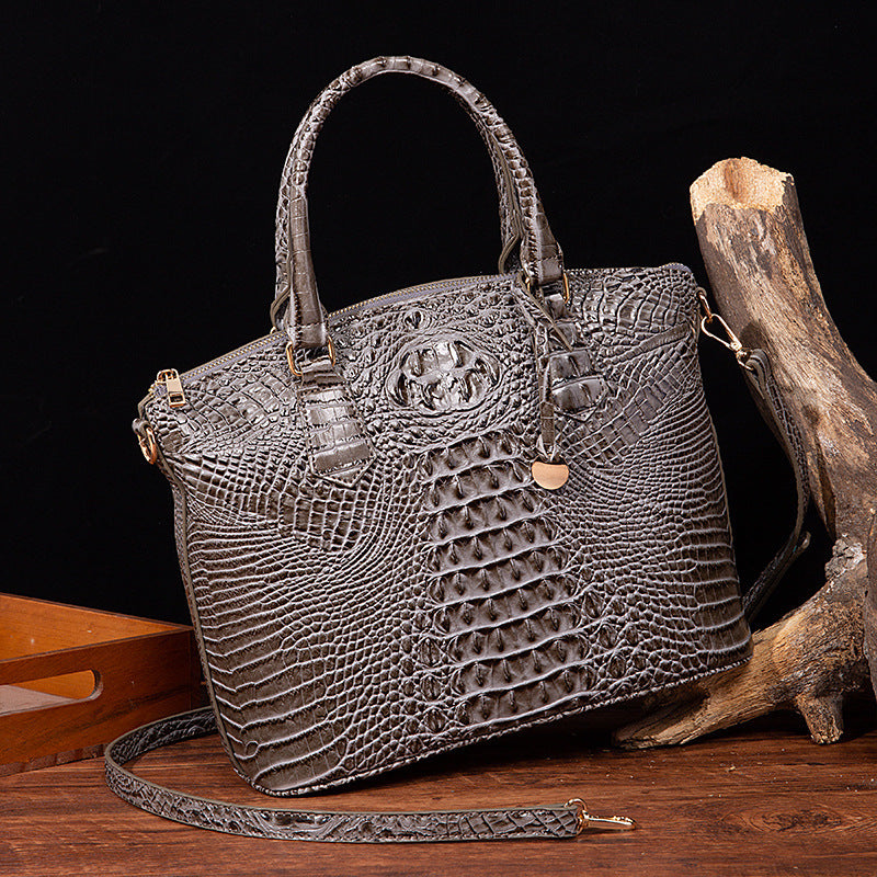 Women's Retro Crocodile Pattern Portable Messenger Bag