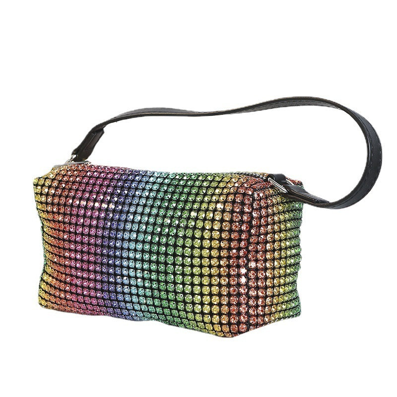 Rainbow Rhinestone Gradient Handbag