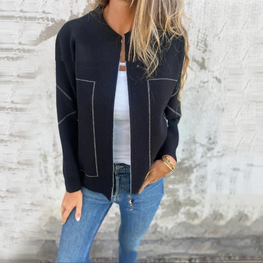 Women's Fashion Casual Round Neck Cardigan