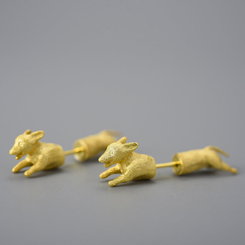 Unique Personality Creative Dachshund Split Ear Studs