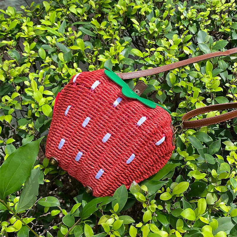 Women's Cute Fashion Strawberry Woven Bag