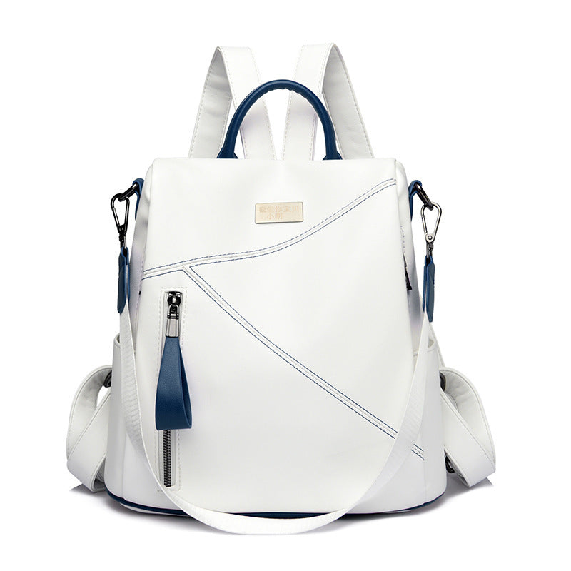 Mochila de piel de vaca nueva con personalidad de moda para mujer