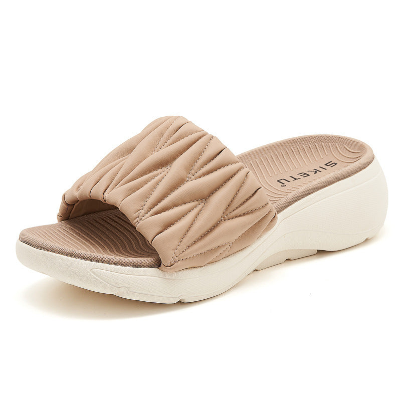 Platform Slippers Lightweight Non-slip Comfortable Casual Sports Style Women's Shoes