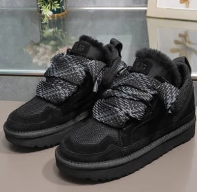 Autumn And Winter New Pattern Lace-up Warm Wear-resistant Sheepskin Fur Board Shoes