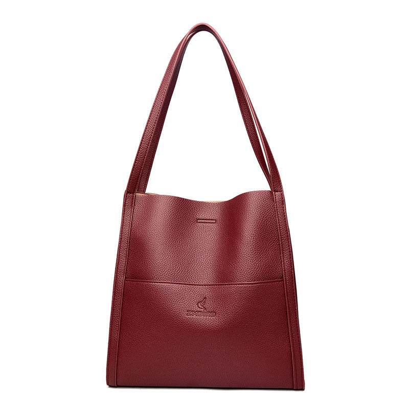 Bolso de hombro de color sólido, bolso de mano de gran capacidad a la moda para mujer, bolso cruzado para compras