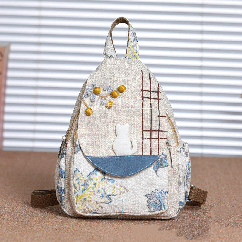 All-matching And Lightweight Handmade Cat Canvas Bag