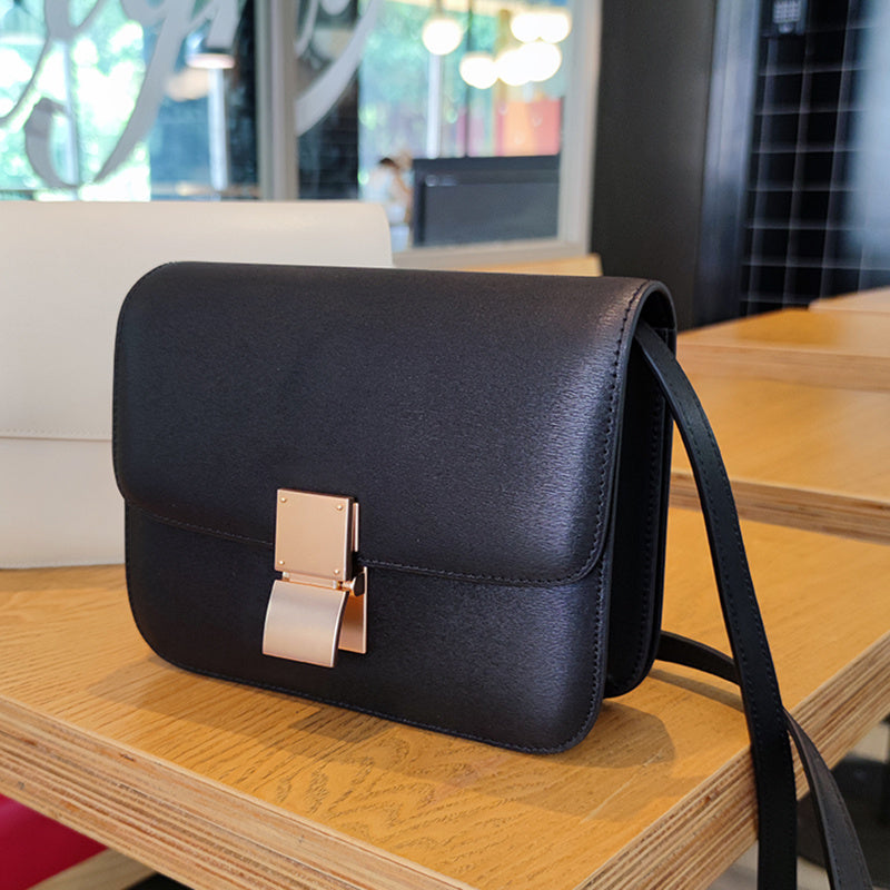 Leather Tofu Bag Box One Shoulder Messenger