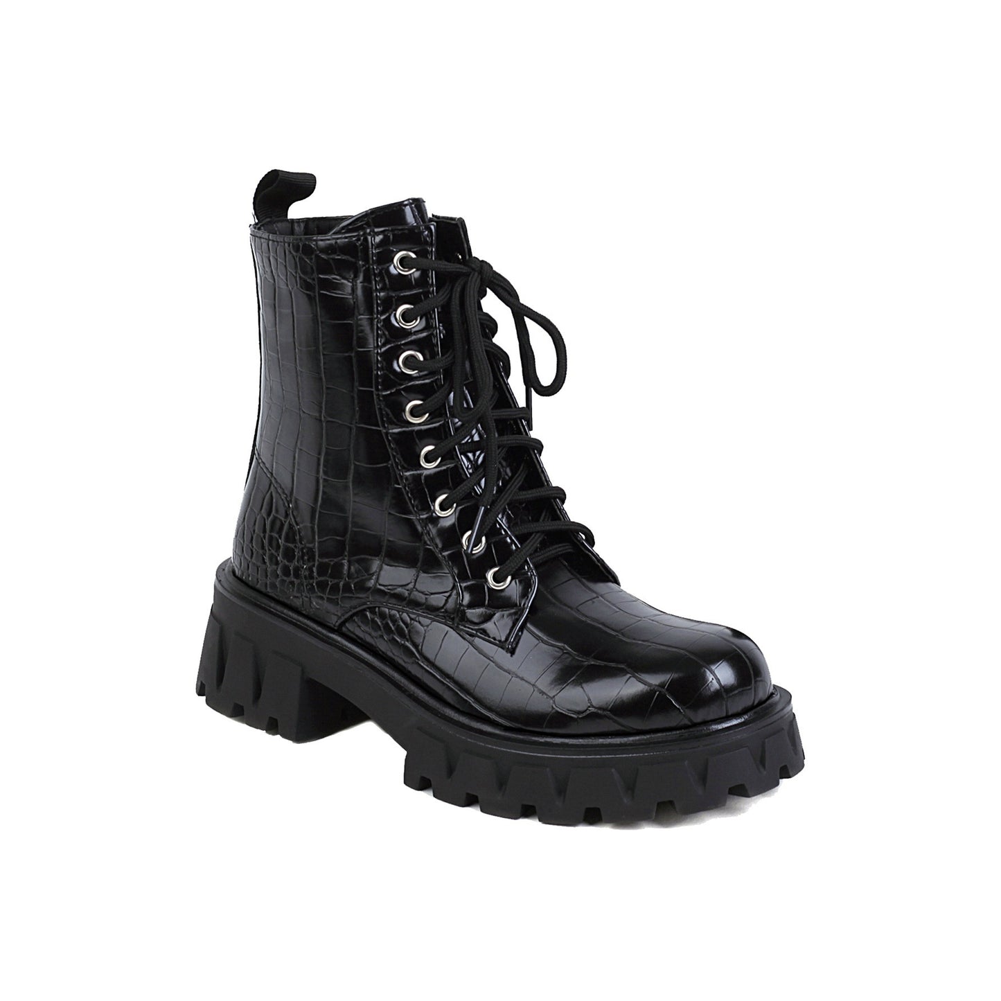 Autumn And Winter Martin Boots Female Bright Leather Lace-up British Wind