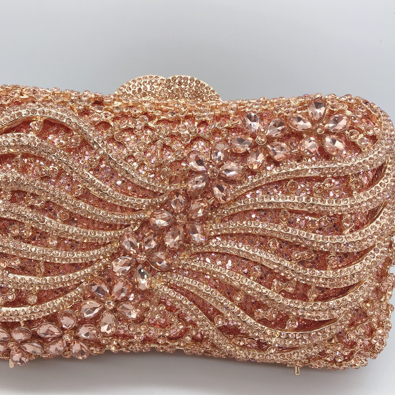 Bow Ribbon Diamond Evening Bag Hollow Rhinestone Banquet European And American Clutch