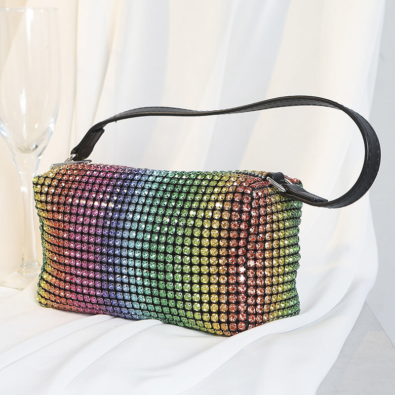 Rainbow Rhinestone Gradient Handbag