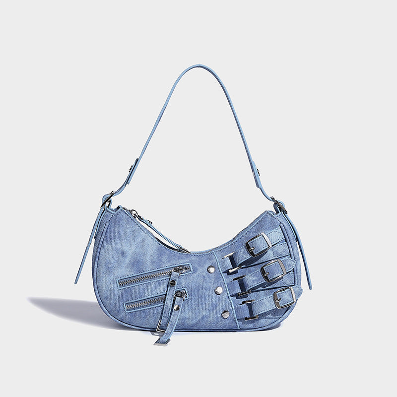 Denim Underarm Bag American Retro