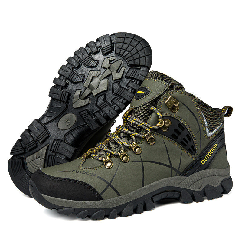 Plus Size Outdoor High-top Hiking Shoes Lace-up