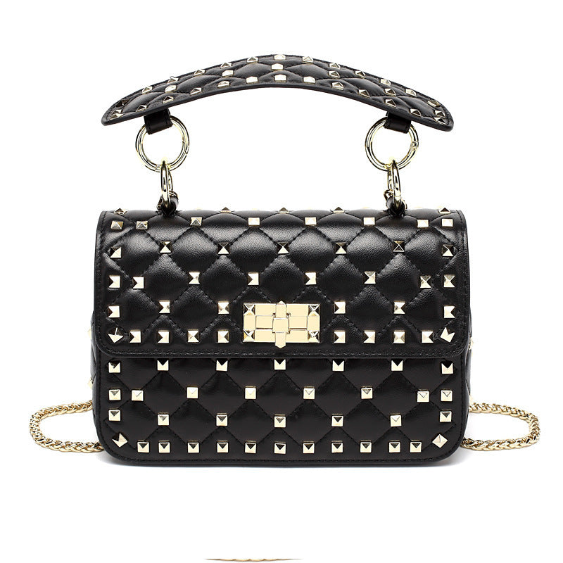 Studded Casual One Shoulder Small Square Bag