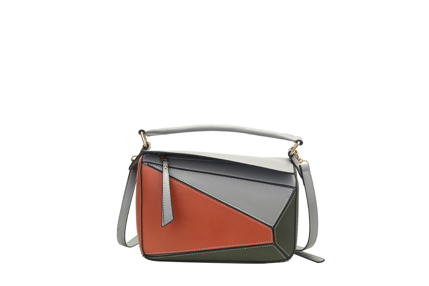 Bolso de hombro geométrico con colores en contraste para mujer