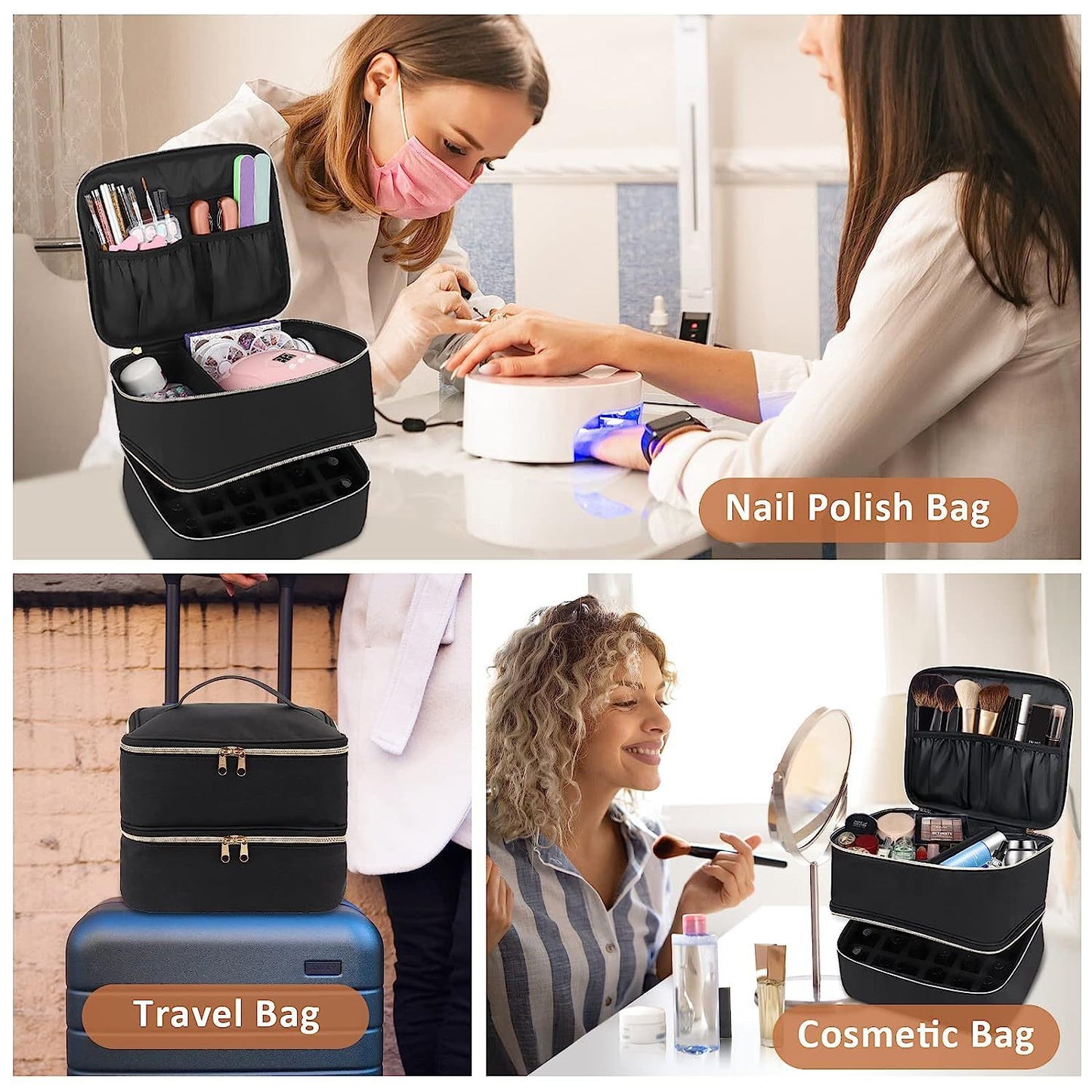 Bolsa de almacenamiento para cosméticos y esmaltes de uñas