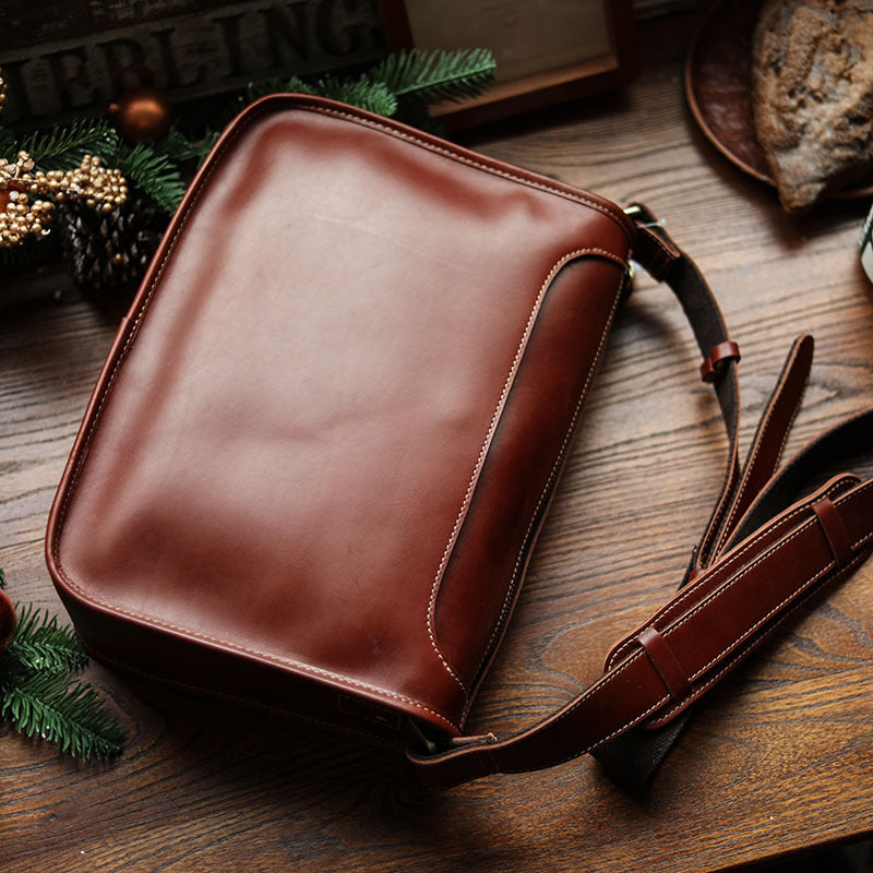 Mens Handmade Leather Casual Shoulder Crossbody Bag