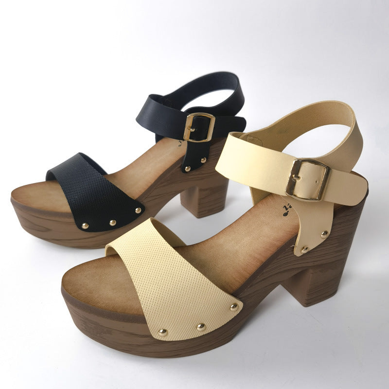 High Heel Chunky Heel Ankle-strap Sandals Women