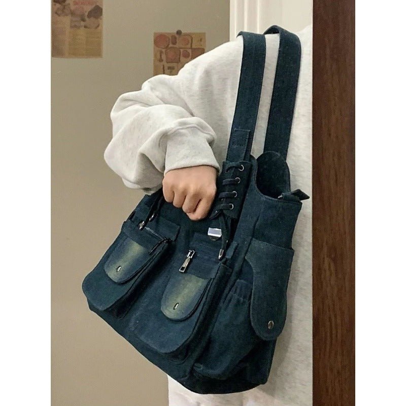 Denim Shoulder Vintage Casual All-matching Shoulder Messenger Bag