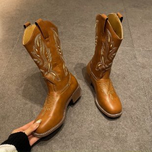 Botas Martin bordadas hasta media pantorrilla para mujer