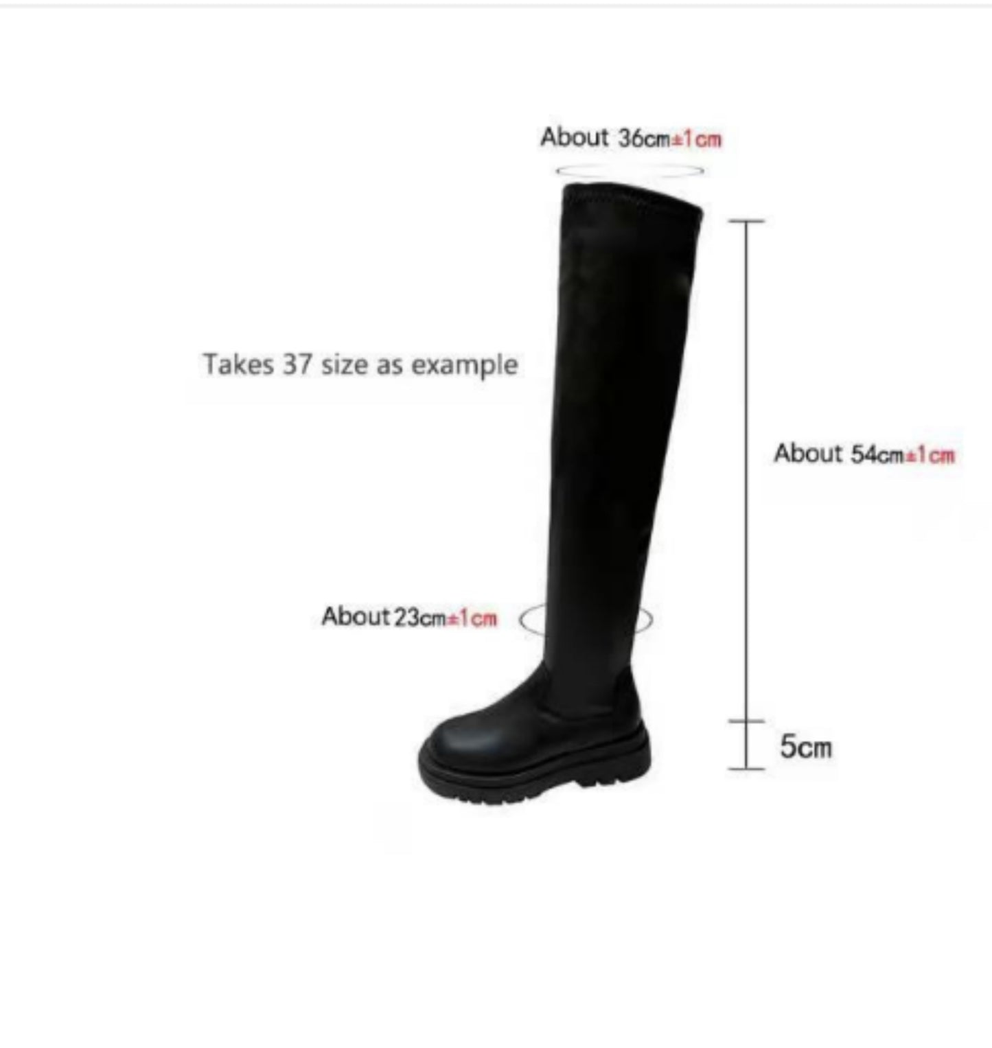 Thin Black Elastic High Boots Are Small And Slim