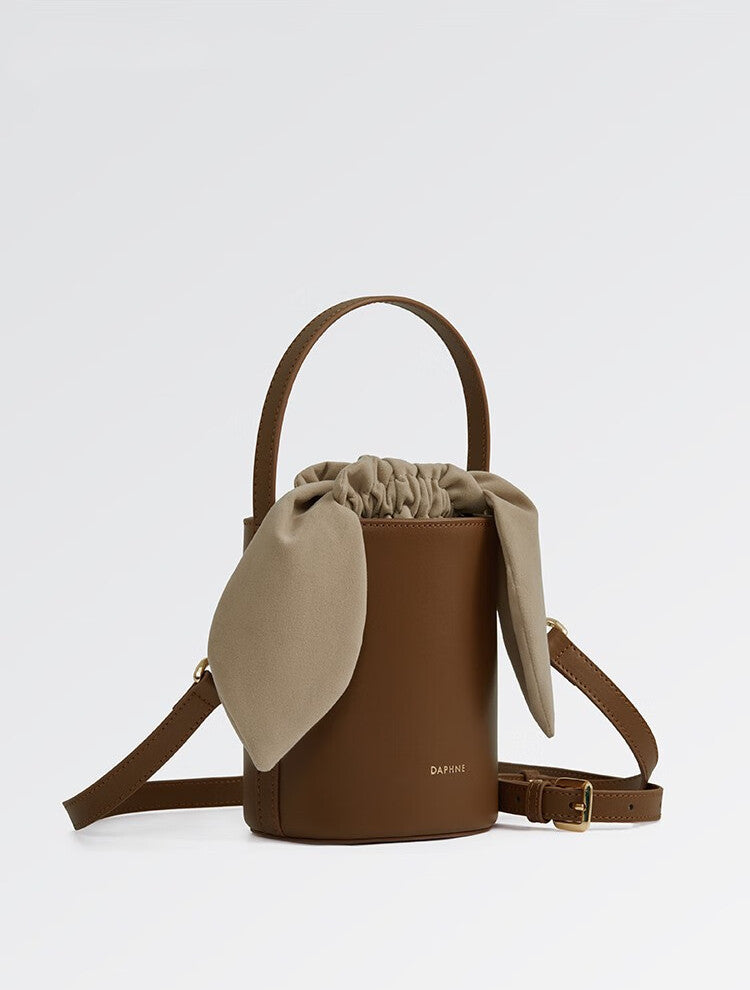 Cowhide Bucket Bag Female Niche Texture One Shoulder Oblique Hand Hold