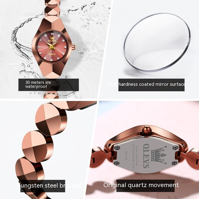 Montre à quartz avec bracelet en céramique et acier tungstène