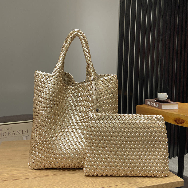 Women's Casual Large Capacity Woven One Shoulder Handbag