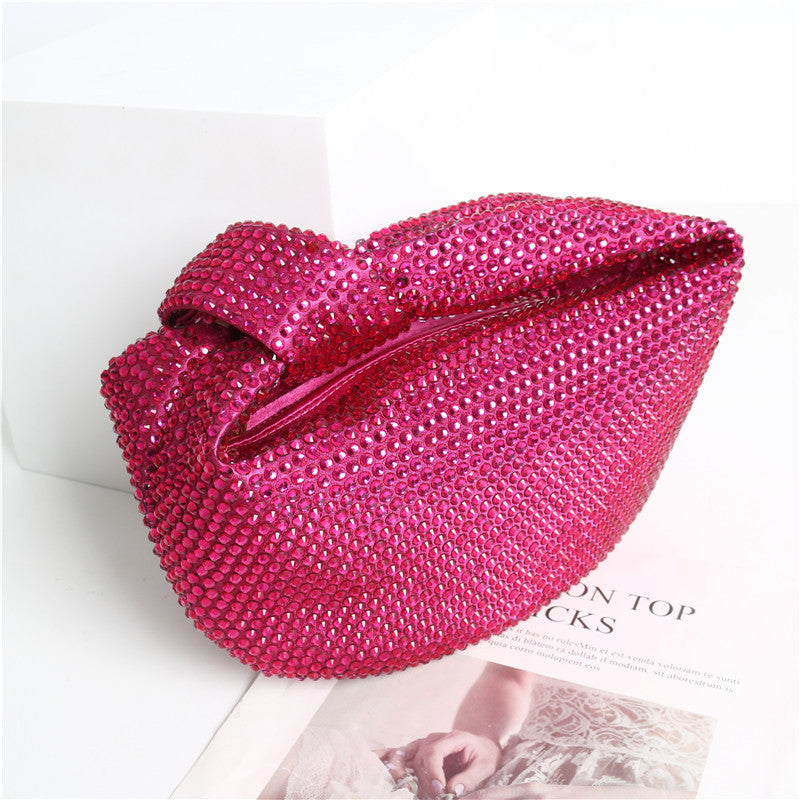 Women's Rhinestone Knotted Underarm Shoulder Bag