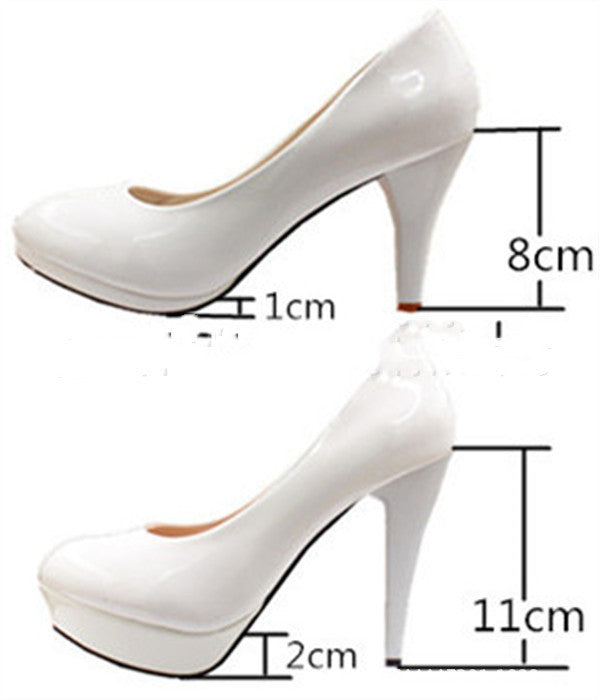 White Anklet Large Size Women's Wedding Shoes