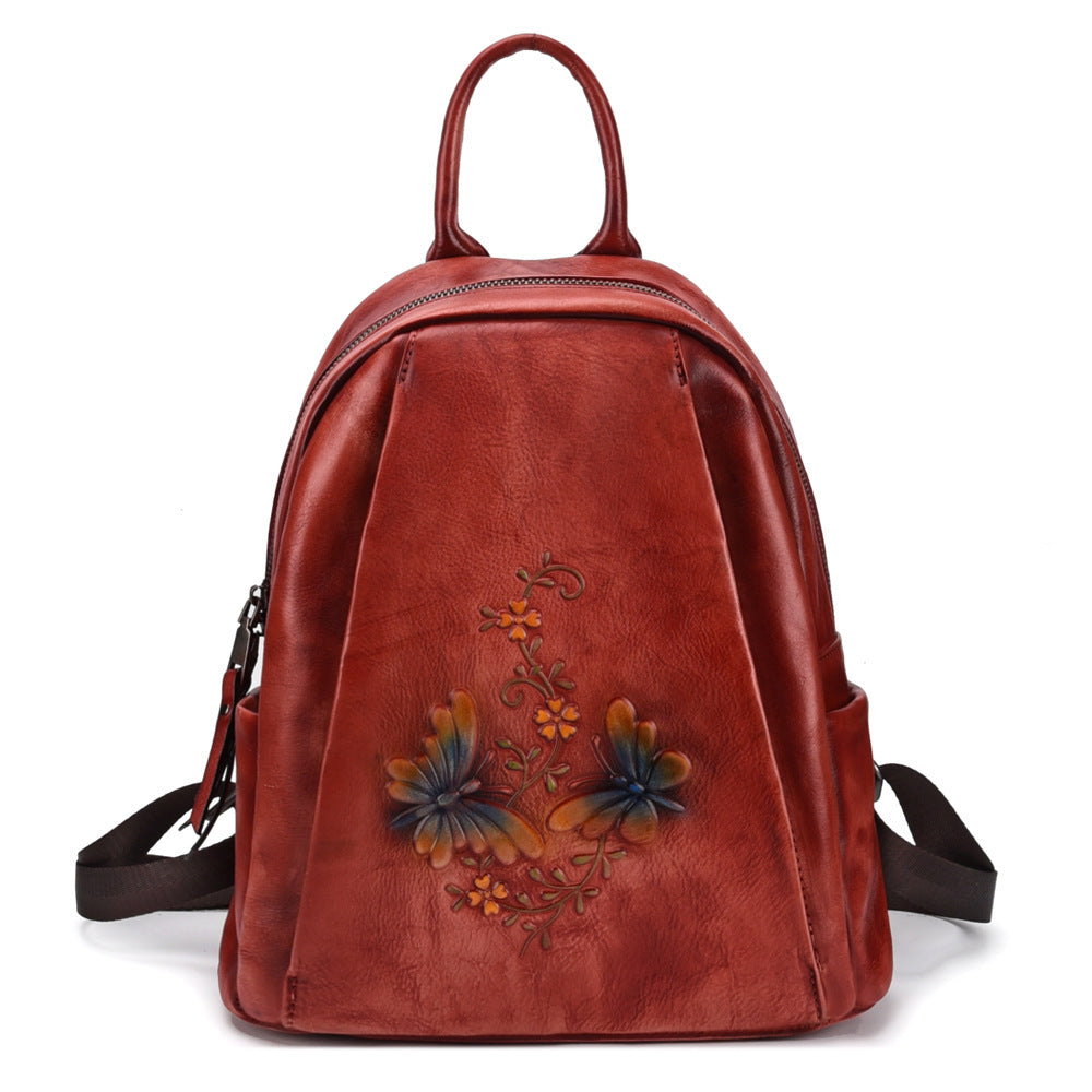 Women's Color Rubbing Retro Backpack All Match