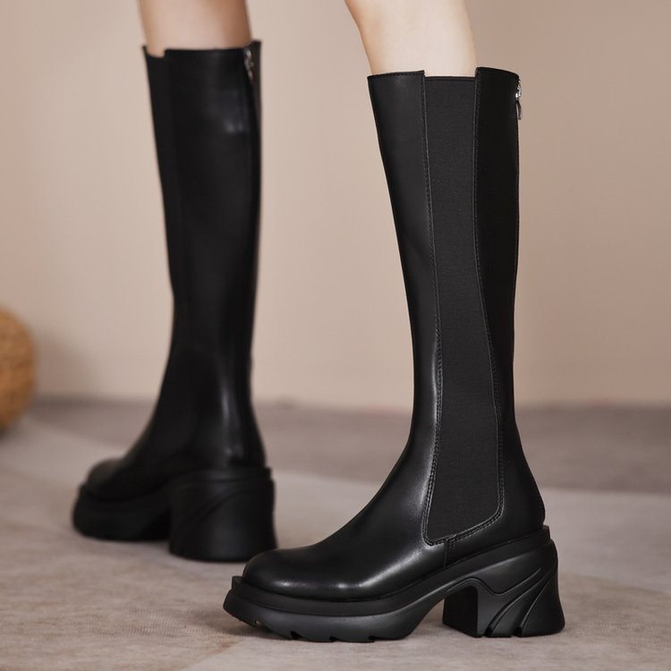 Knight Handsome Chimney Boots Thick Heel