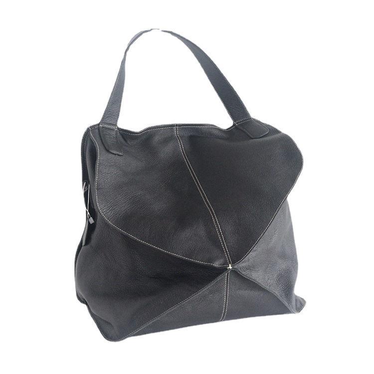 First Layer Cowhide Stitching Bag Hand-held Shoulder