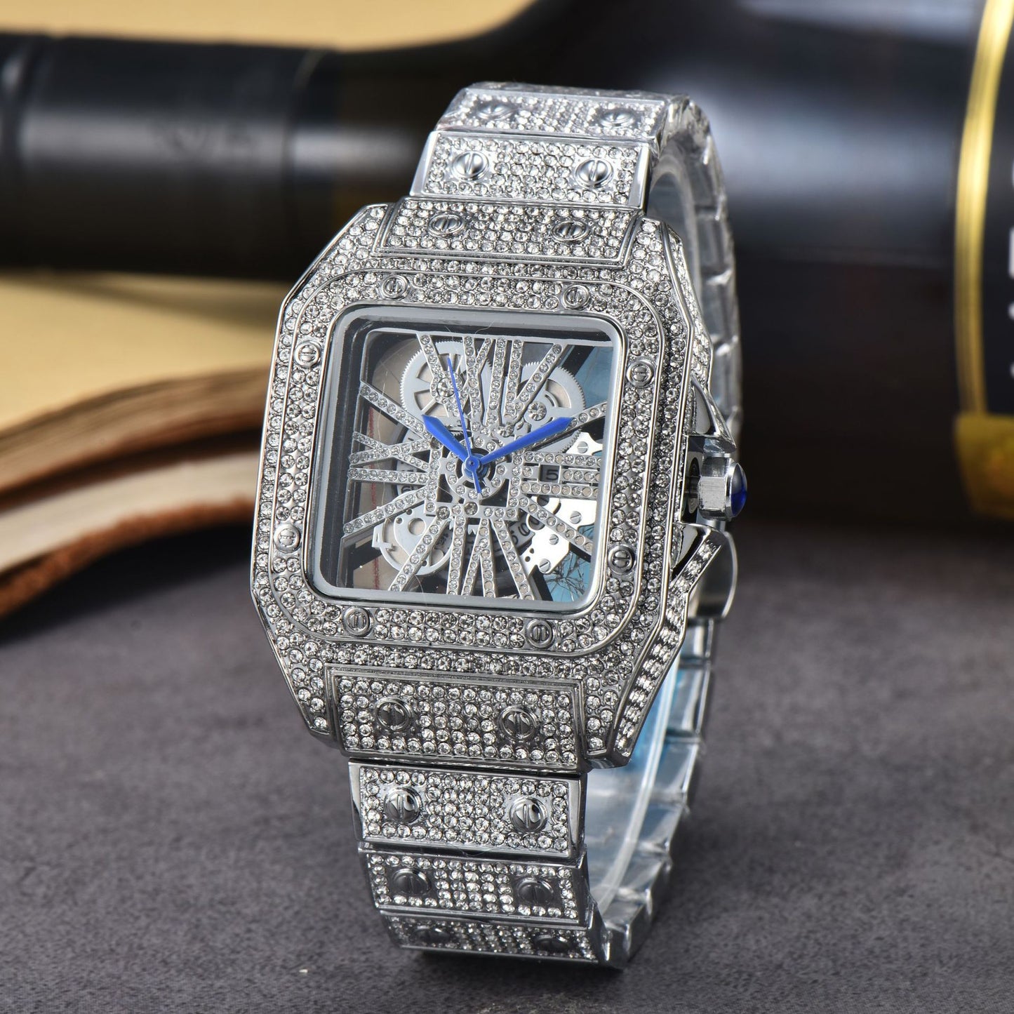 Reloj de mujer con correa de acero y diamantes de moda