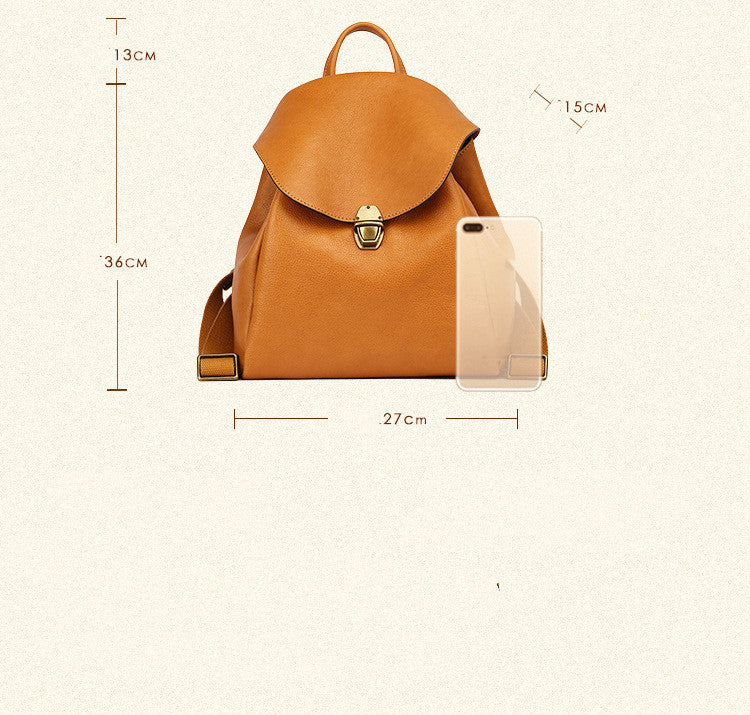 Women's Leather Vintage Casual Backpack