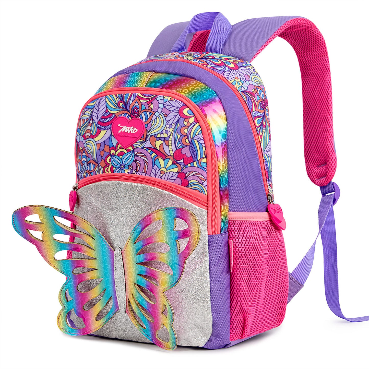 3D Rainbow Butterfly Cute Color Primary School Girls Backpack