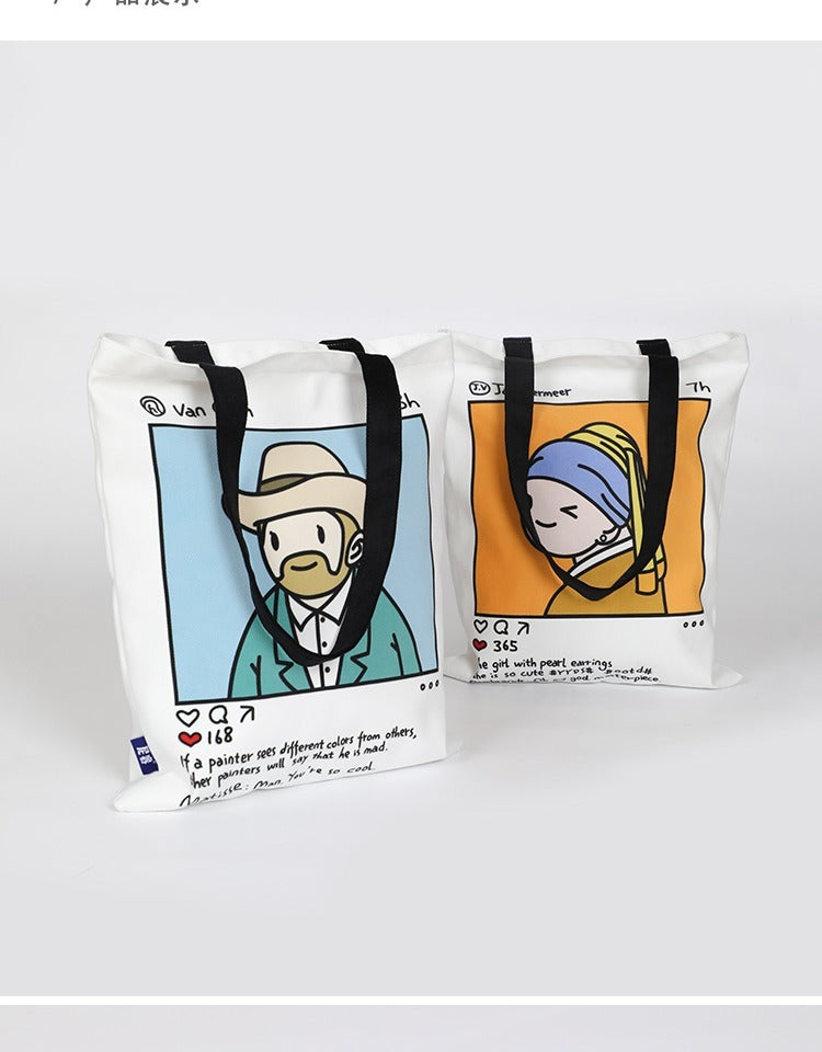 Illustration Ins Style Cute Portable Shoulder Canvas Bag