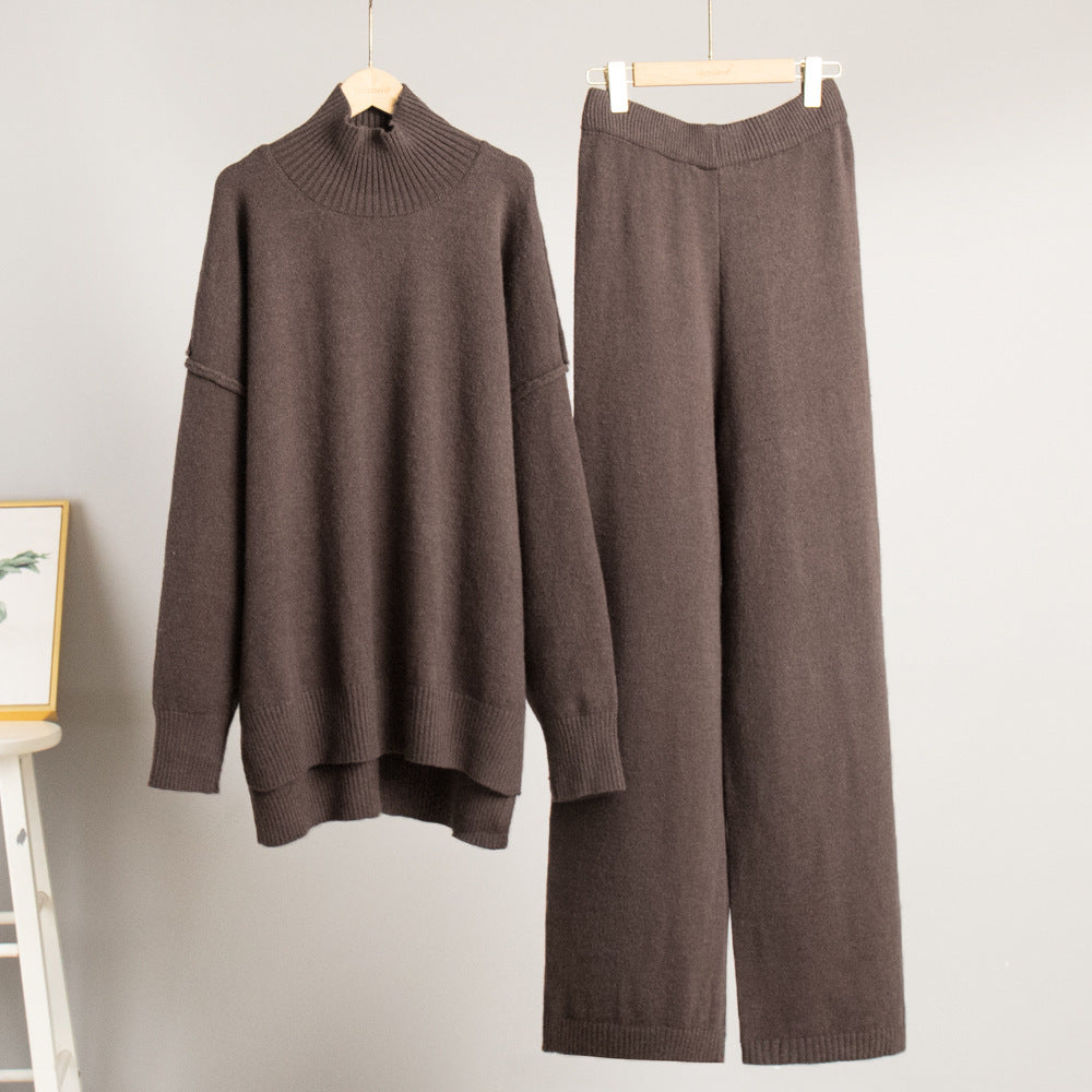 Loose Casual Lazy Thickened Knitting Trousers Suit