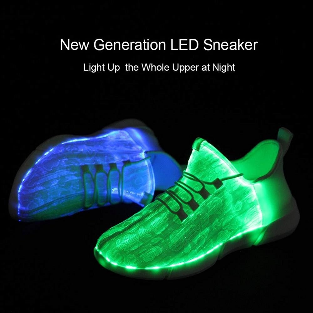 New Led Fiber Optic Bar Shoes For Girls Boys Men Women