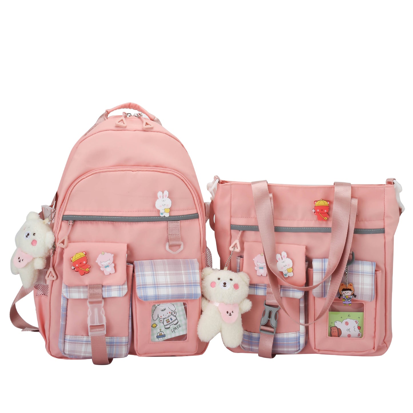 New Harajuku Cute Preppy Backpack Two Piece Set