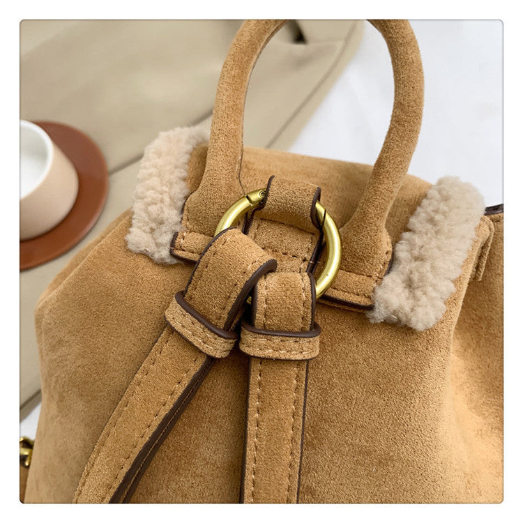 Lamb Wool Backpack Scrub For Women