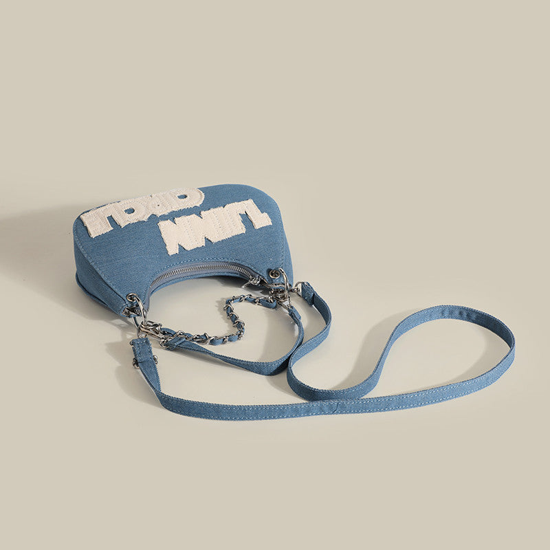 New Small Design Letter Denim Bag