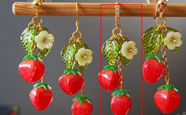 Pendientes de estilo pastoral personalizados creativos de moda con forma de fresa y fruta para mujer