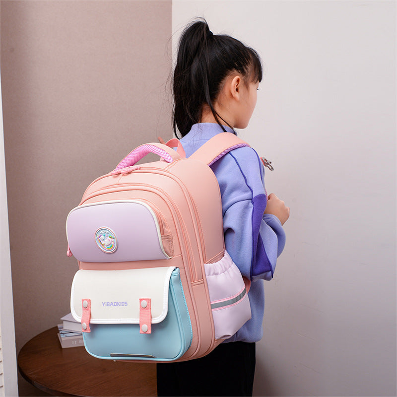 New Primary School Student Burden Relief Spine Protection Schoolbag Multi-compartment Scratch-resistant Wear-resistant Backpack