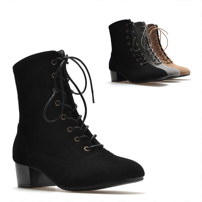 Autumn And Winter Thick Heel Medium Boots Women's Korean Version Pointed