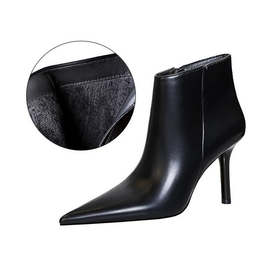 Fashion Slim Super High Heel Pointed Winter Side Zipper Women's Boots