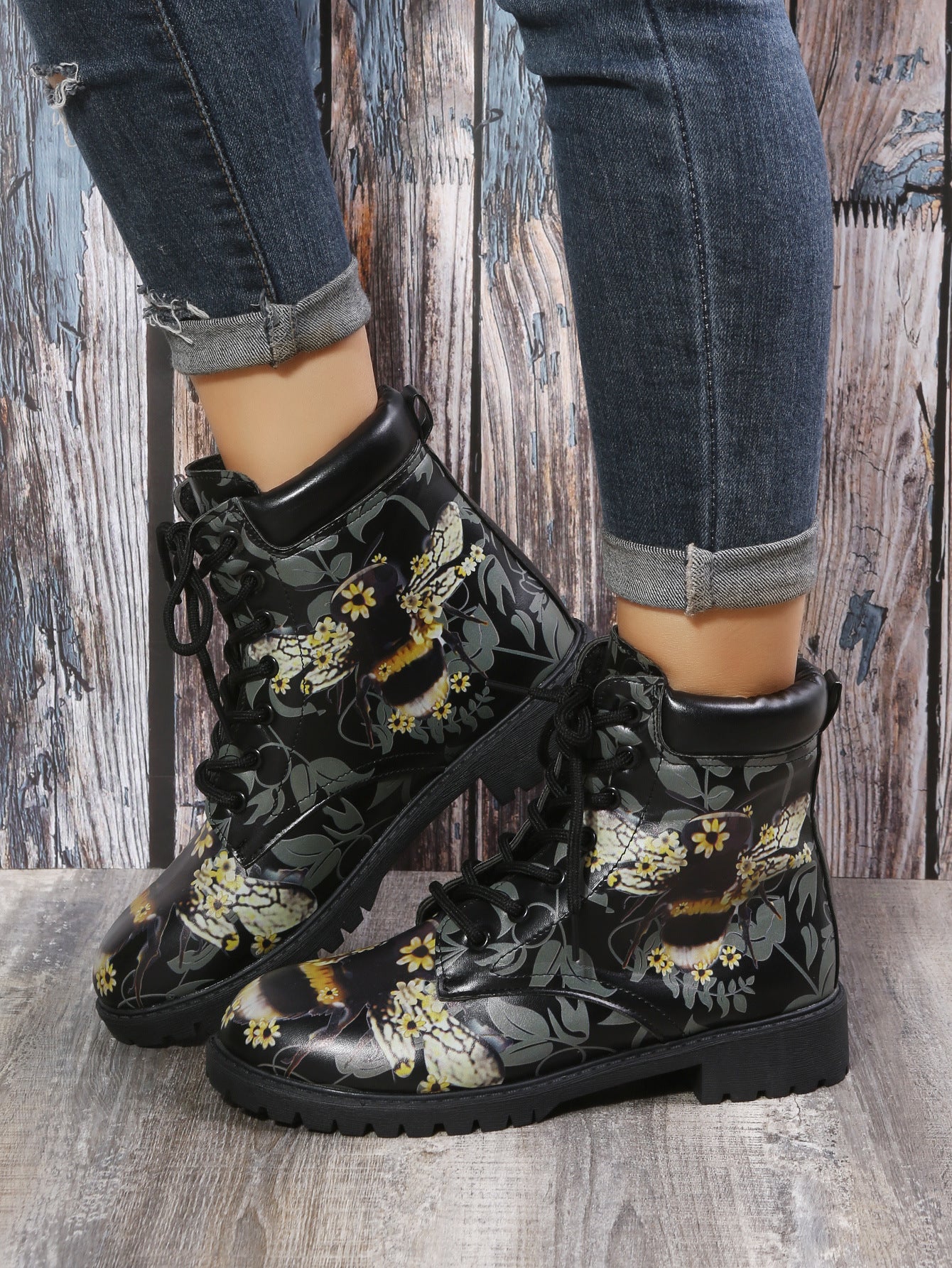 New Front Lace-up Casual Short Boots Women