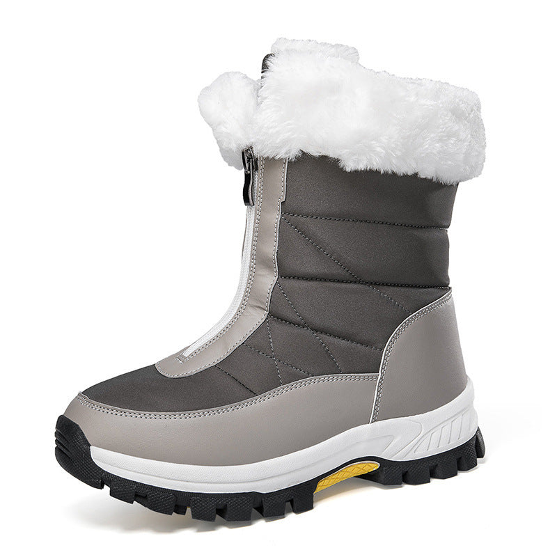 Botas de nieve para mujer, ligeras, con plataforma y cremallera, para el invierno, para mantener el calor, de felpa, para exteriores, de caña alta y gruesa, además de terciopelo